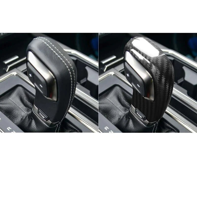 Carbon Fiber Gear Shifter Grap Handle Knob Cover Trim for Ford F-150 2017-2018