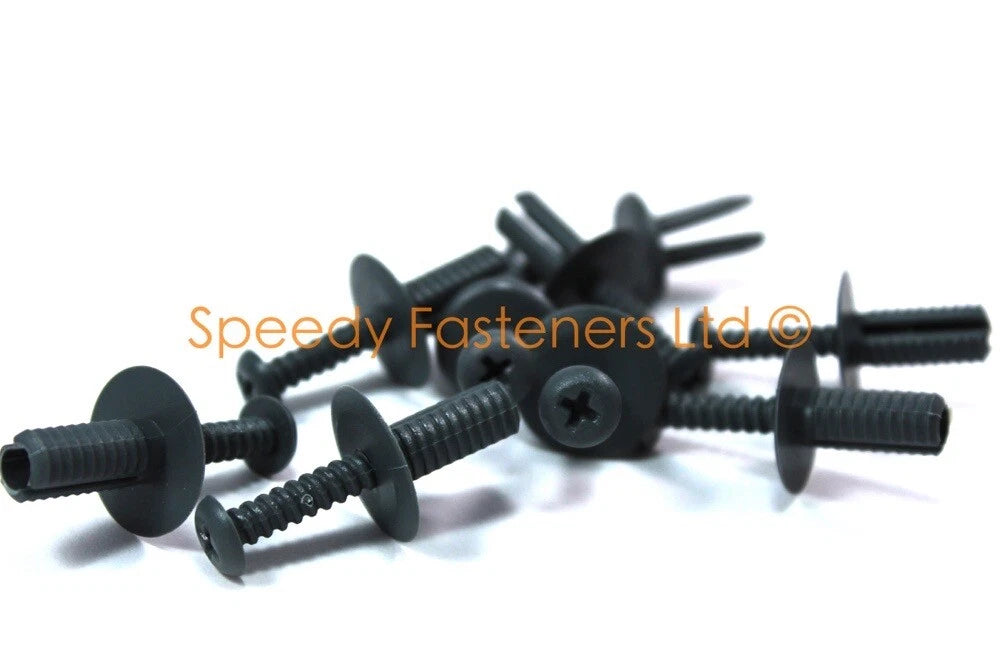 10x Grau Plastik m8 8x19mm Auto Rand Futter Stoßstange Panel Innen Schraube Clip