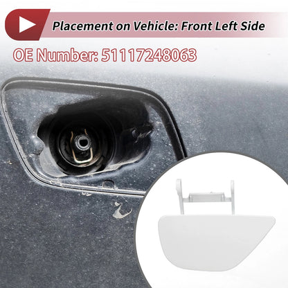 Front Left Washer Nozzle Cover for BMW 535i GT (2010-2017) - White