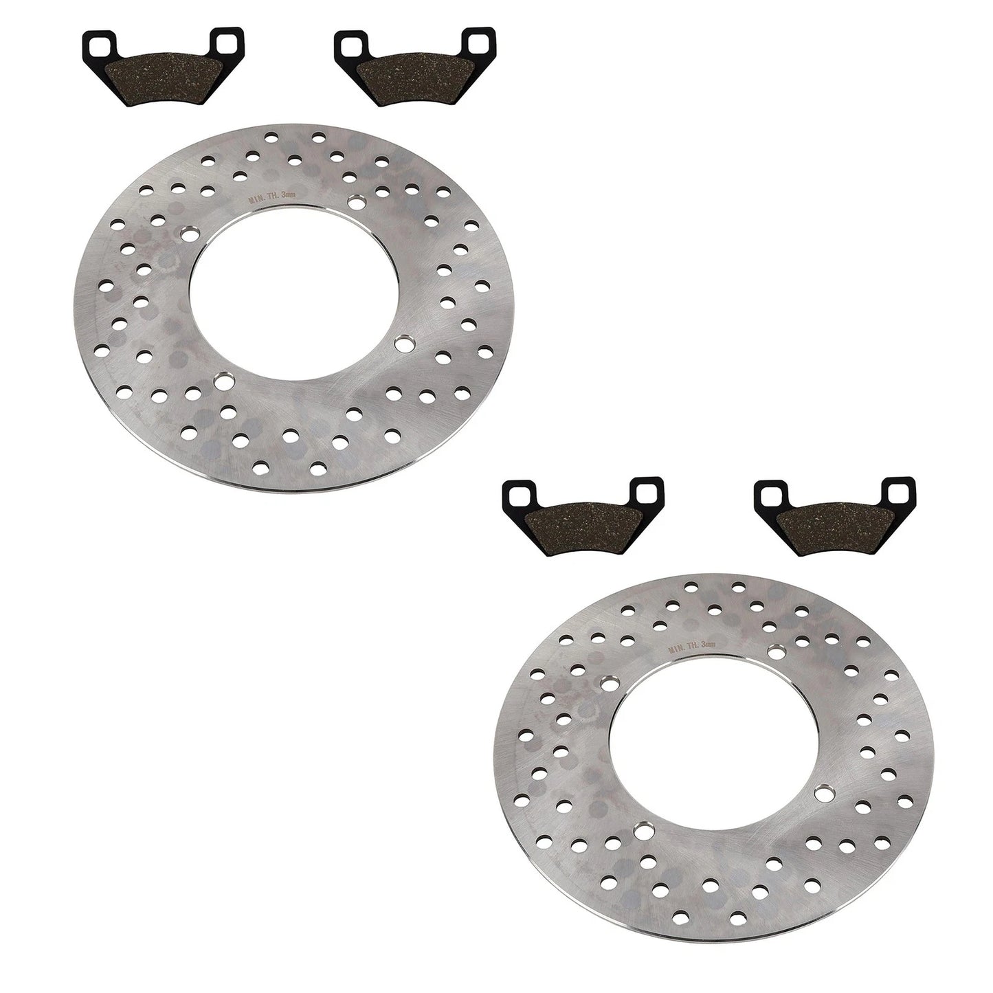 2x Front brake rotors & semi-metal pads for Arctic Cat 400 Utility (2005–2011)