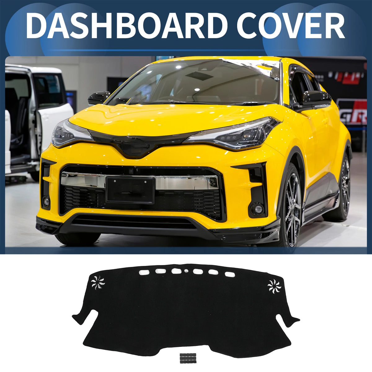 Dashboard Cover Mat for Toyota C-HR NGX50 2017-2024 Black 1 Set