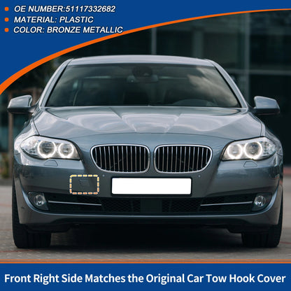Front Right Bumper Tow Hook Cover Cap for BMW Bronze Metallic