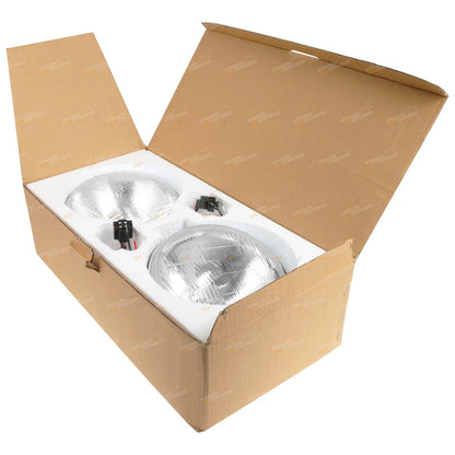 Lens Glass Headlight Upgrade Kit 7 Round Lamps for Toyota