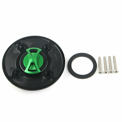CNC Fuel Gas Tank Cap Keyless for Kawasaki Ninja 400, 650, Z900, Versys 1000