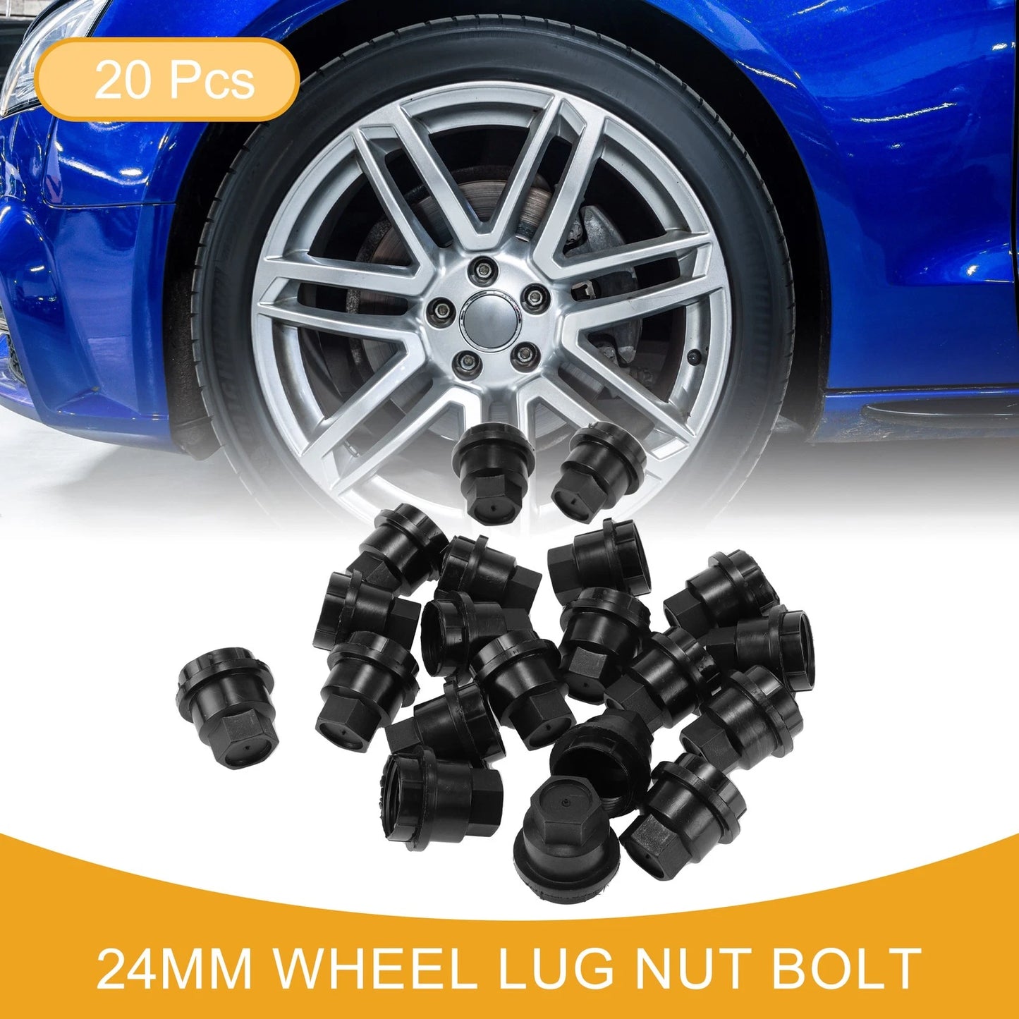 Wheel Lug Nut Bolt for GMC Sonoma (1991-2004) Plastic Black 20 Pcs