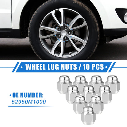 10pcs Wheel Lug Nuts M12x1.5 for Hyundai Santa Fe (2001-2023)