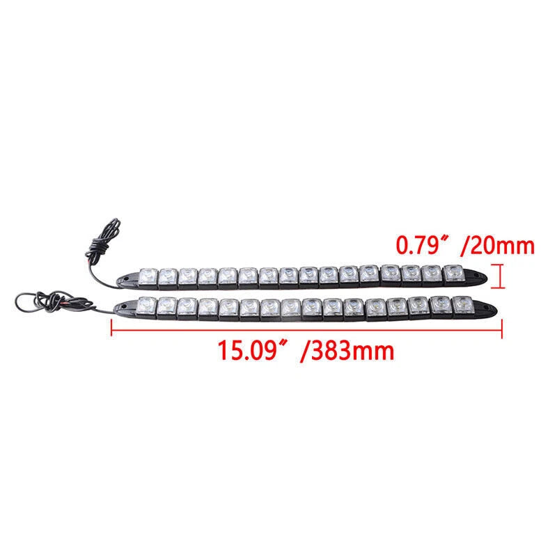 2 x 16-LED Fog Daytime Running Lights for Car DC 12V - Universal Fit