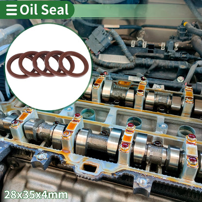 Oil Seal / 28x35x4mm / Seal Ring FKM Brown 5 Pcs