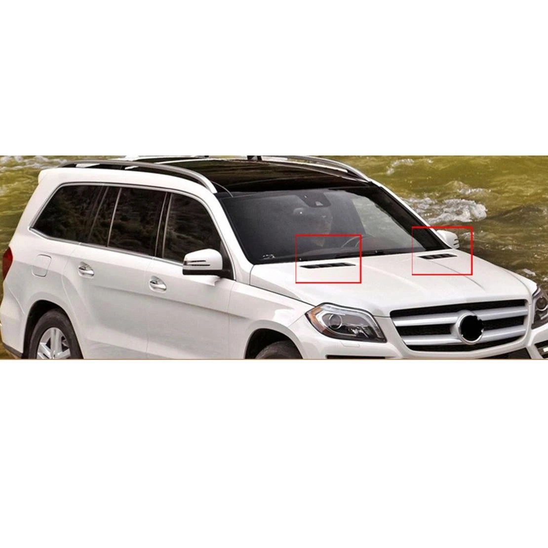 Front Hood Air Vent Grille Covers for Benz W166 GL ML (2012-2015)