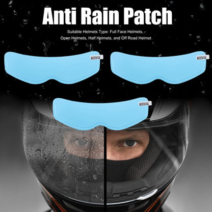 3pcs 8.86x2.56in Motorcycle Helmet Rain Film Anti Rain Shield Lens Stickers