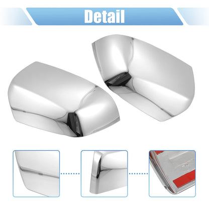 Chrome Plated Mirror Cover Top Upper Half Pair for Chevrolet