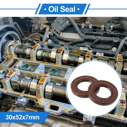 Oil Seal 2 x 30x52x7mm FKM Rubber Brown for Make Model