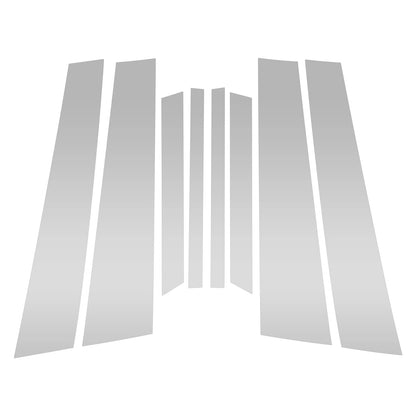 8 x Door Pillar Window Trim for BMW X6 (2002-2013) Silver Tone
