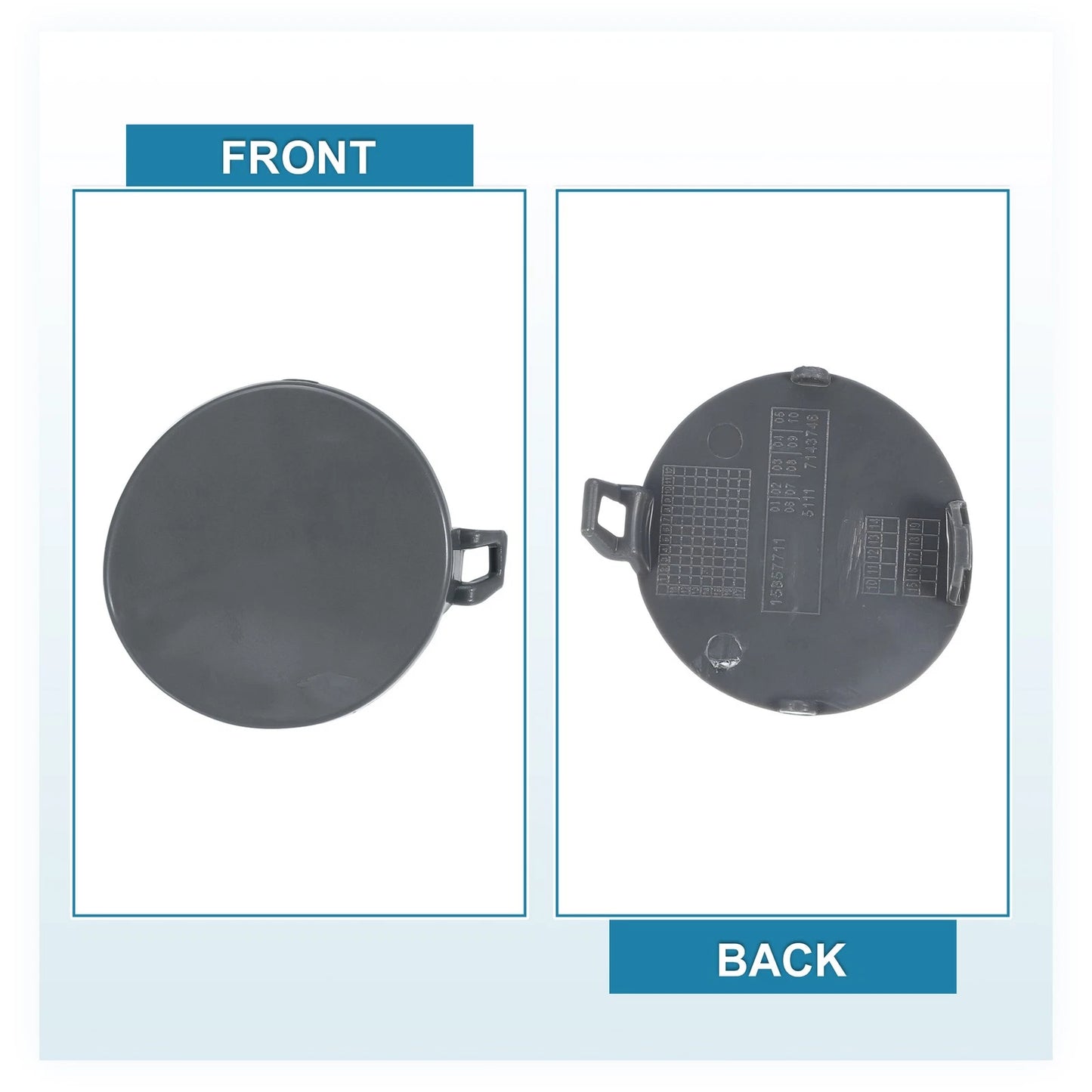 Car Front Bumper Tow Hook Cover for BMW Eye Lid Cap Gray