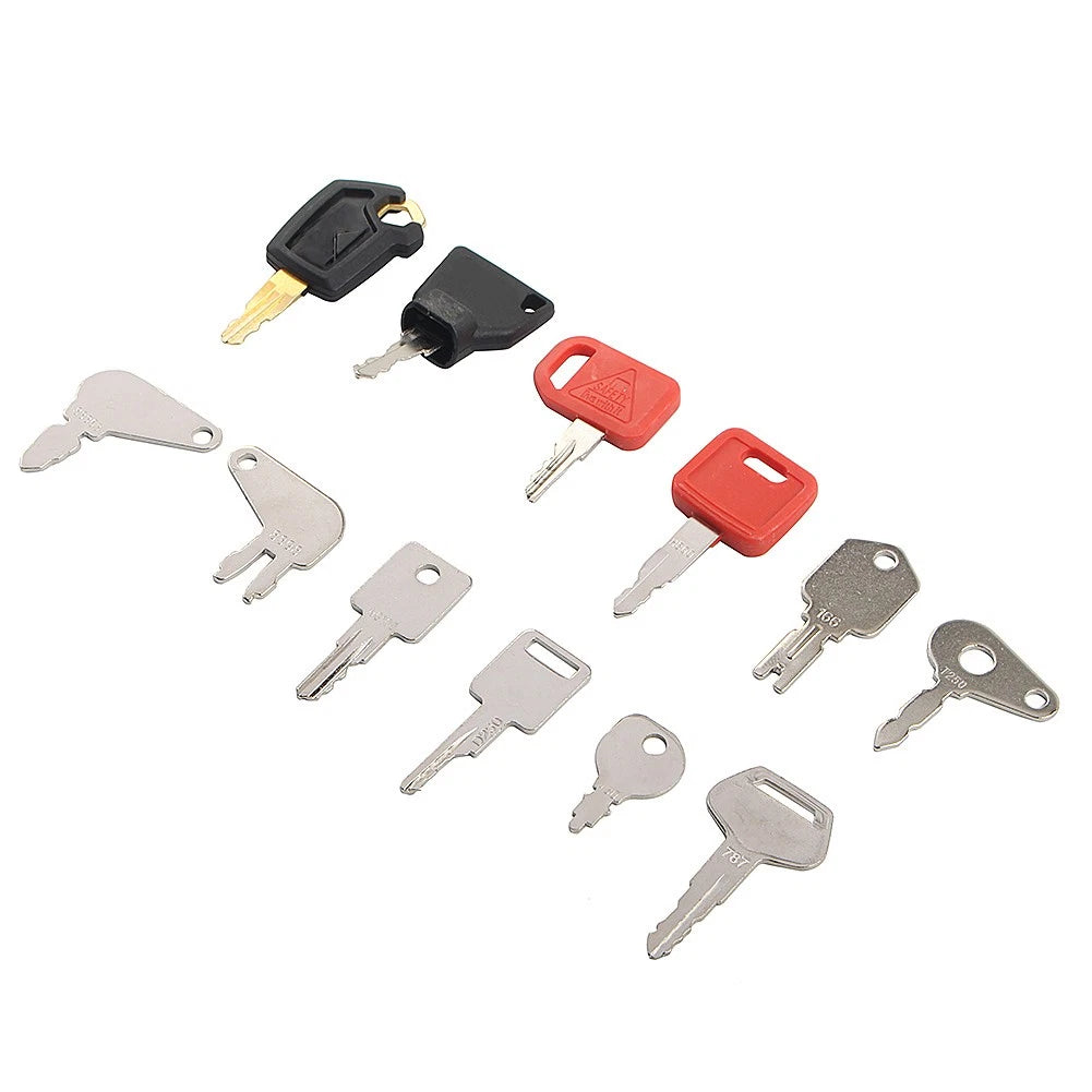 Ignition Key Set for John Deere, Caterpillar, Komatsu, Bobcat