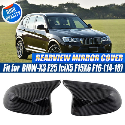 Carbon Fiber OX Style Mirror Cover Caps for BMW X3 X5 X6 (2014-2018) 2 x