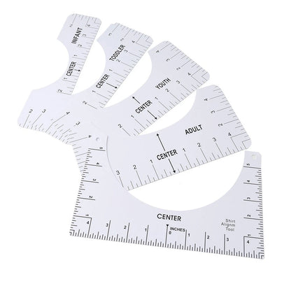 5 x T-Shirt Rulers Guide for Vinyl Alignment Placement