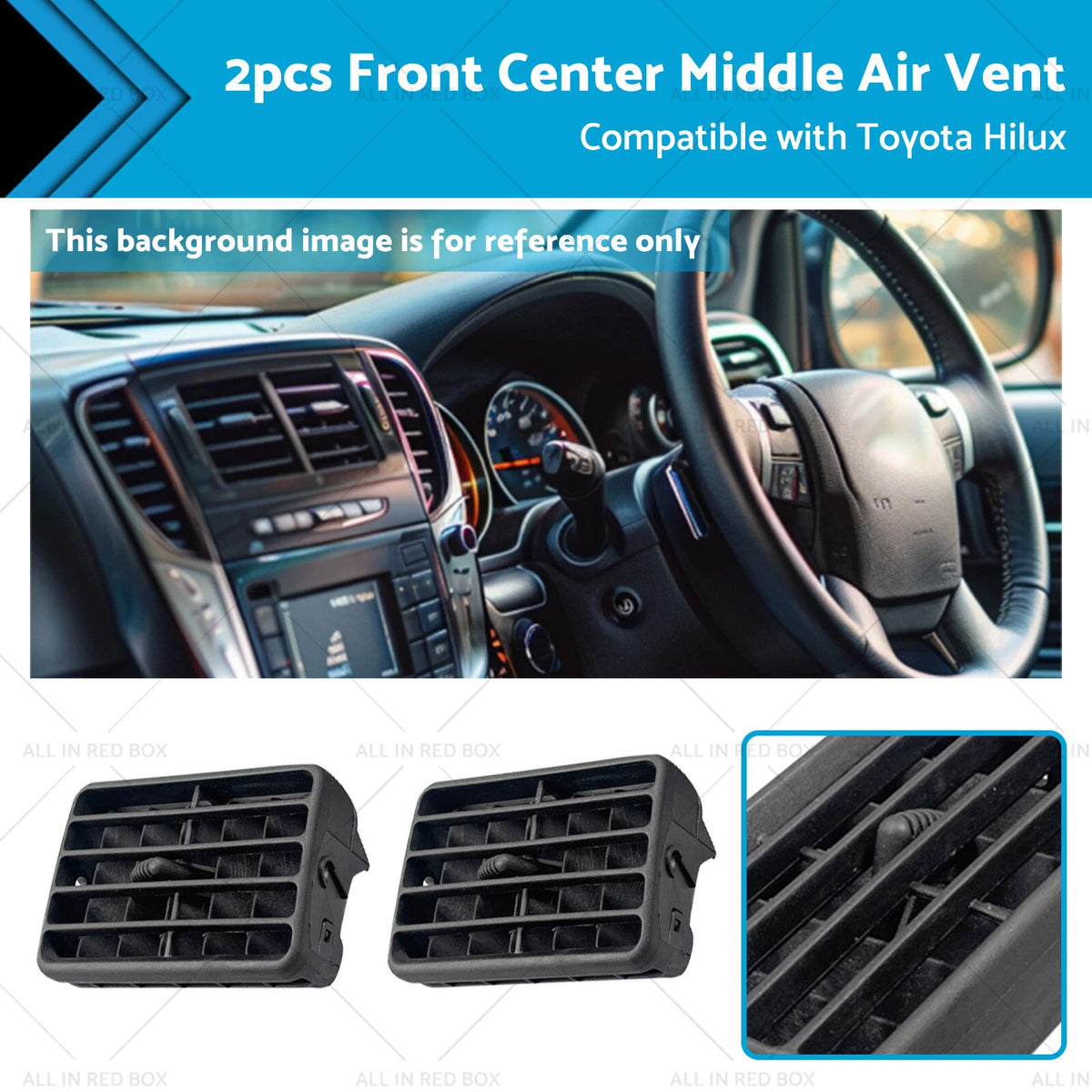 Black Front Center Air Vents for Toyota Hilux (1997-2004)