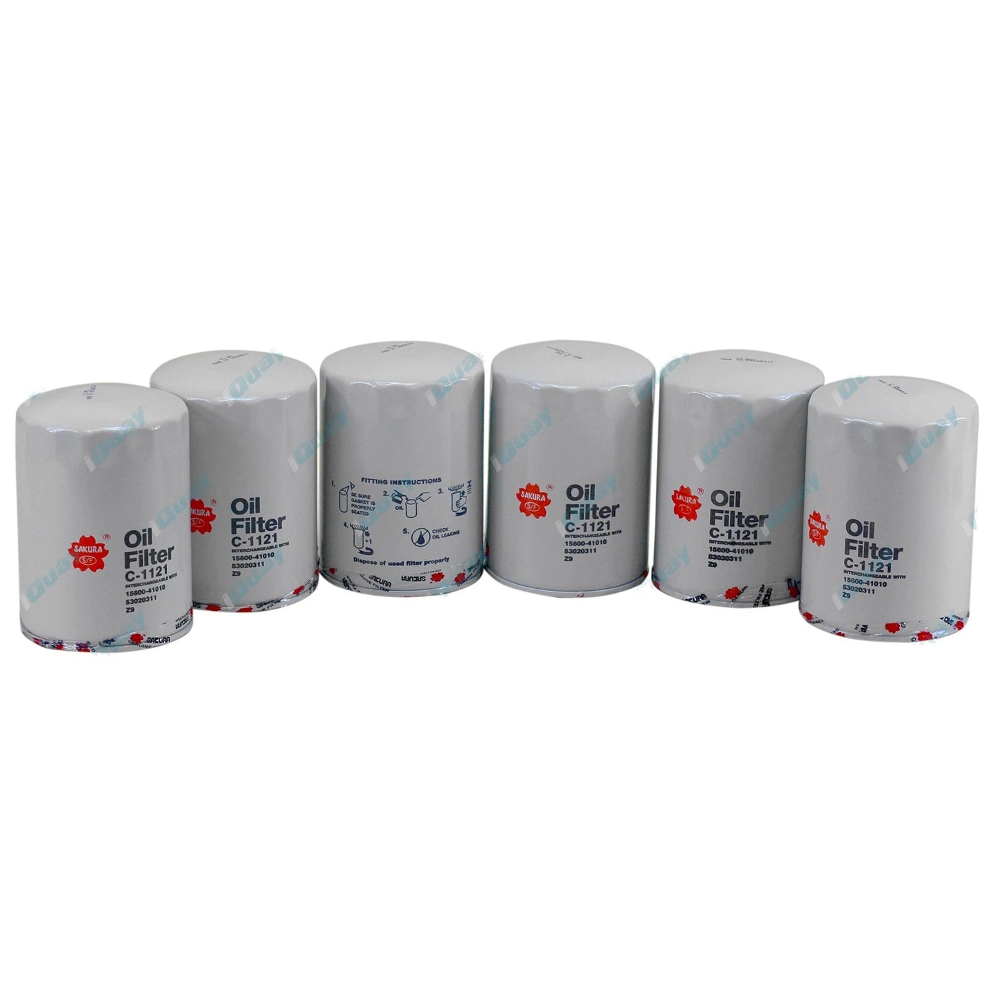 6 x Spin-On Oil Filters for C1121 (Alternate Cross Reference Ryco Z9)