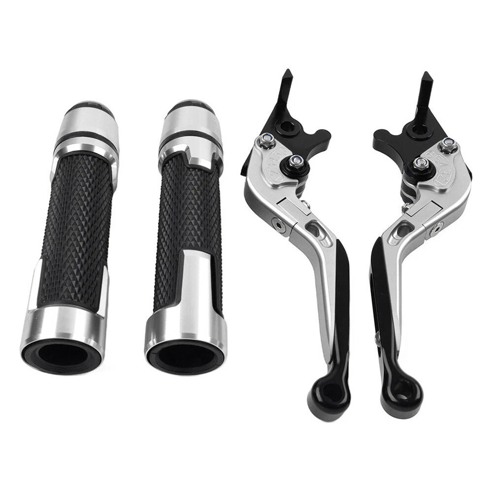 Silver Extendable Brake Clutch Lever Grip Set for Ducati Panigale (2016-2020)