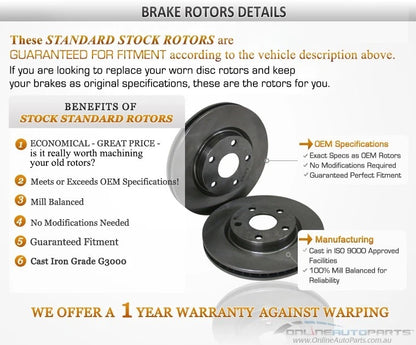 Rear Disc Brake Rotors for Mazda 323 Astina (1989-1998)
