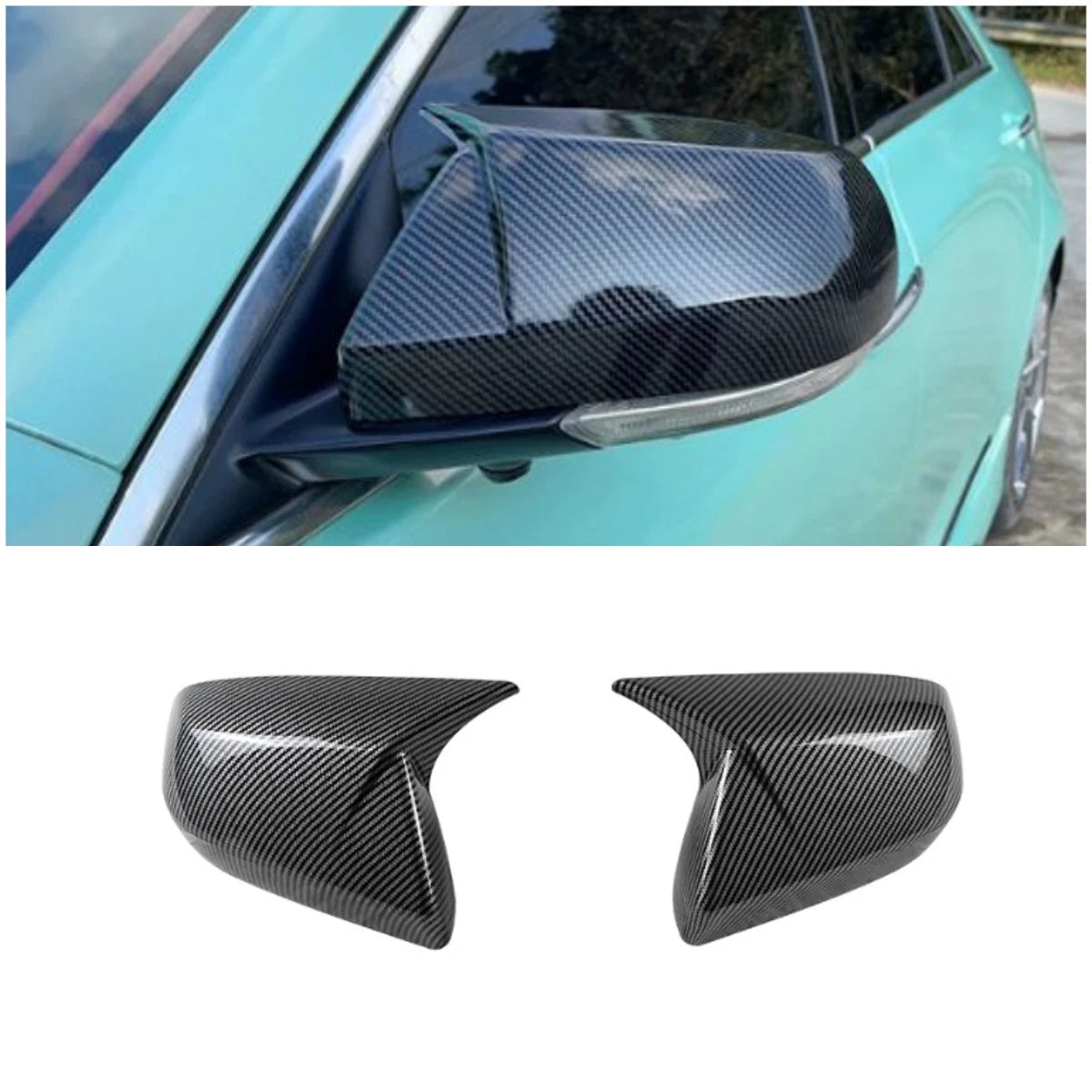 Carbon Fiber Rearview Mirror Lid Cover Trim for Cadillac ATS (2013-2018)