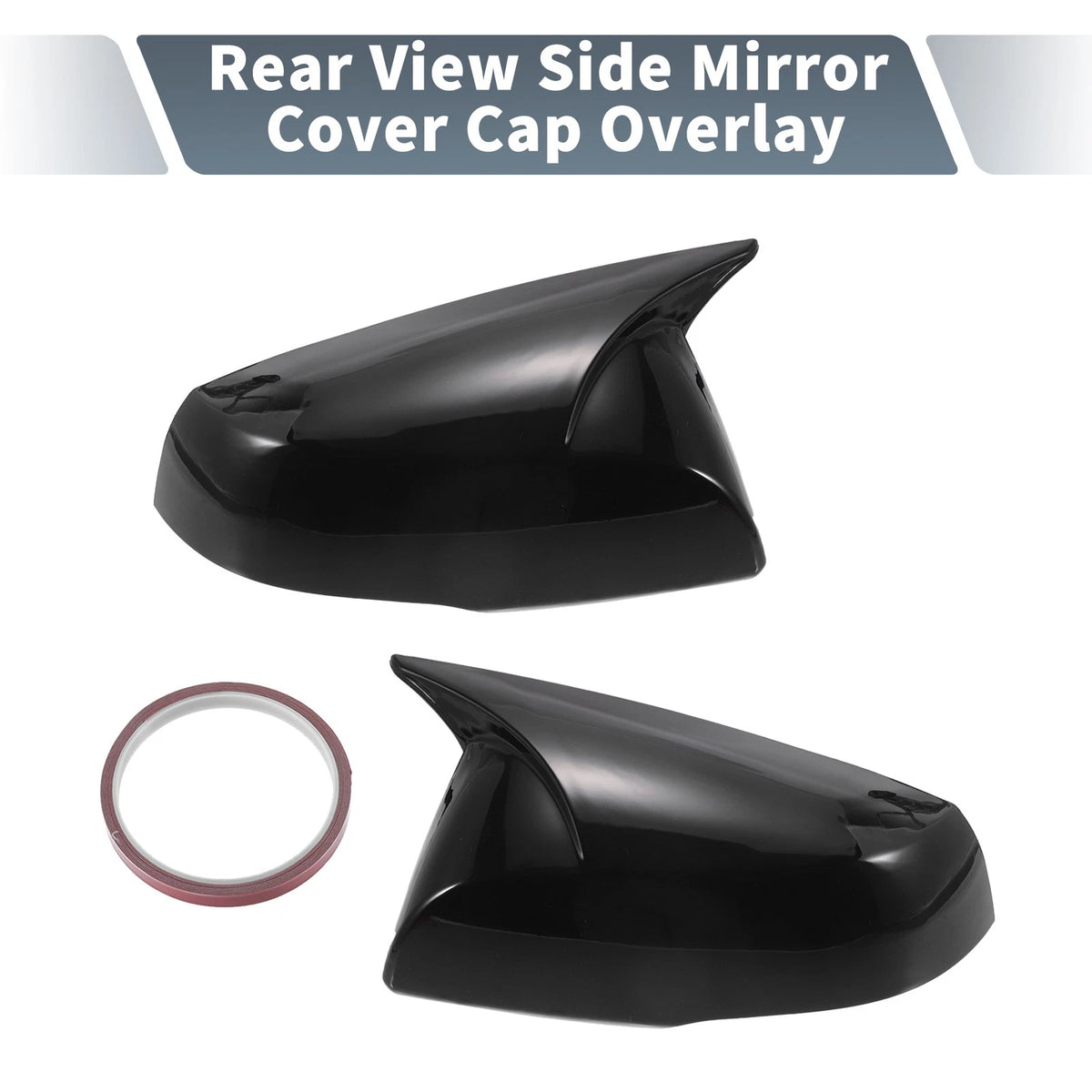 Rearview Mirror Cover Overlay Gloss Black for Toyota RAV4 (2019-2022)
