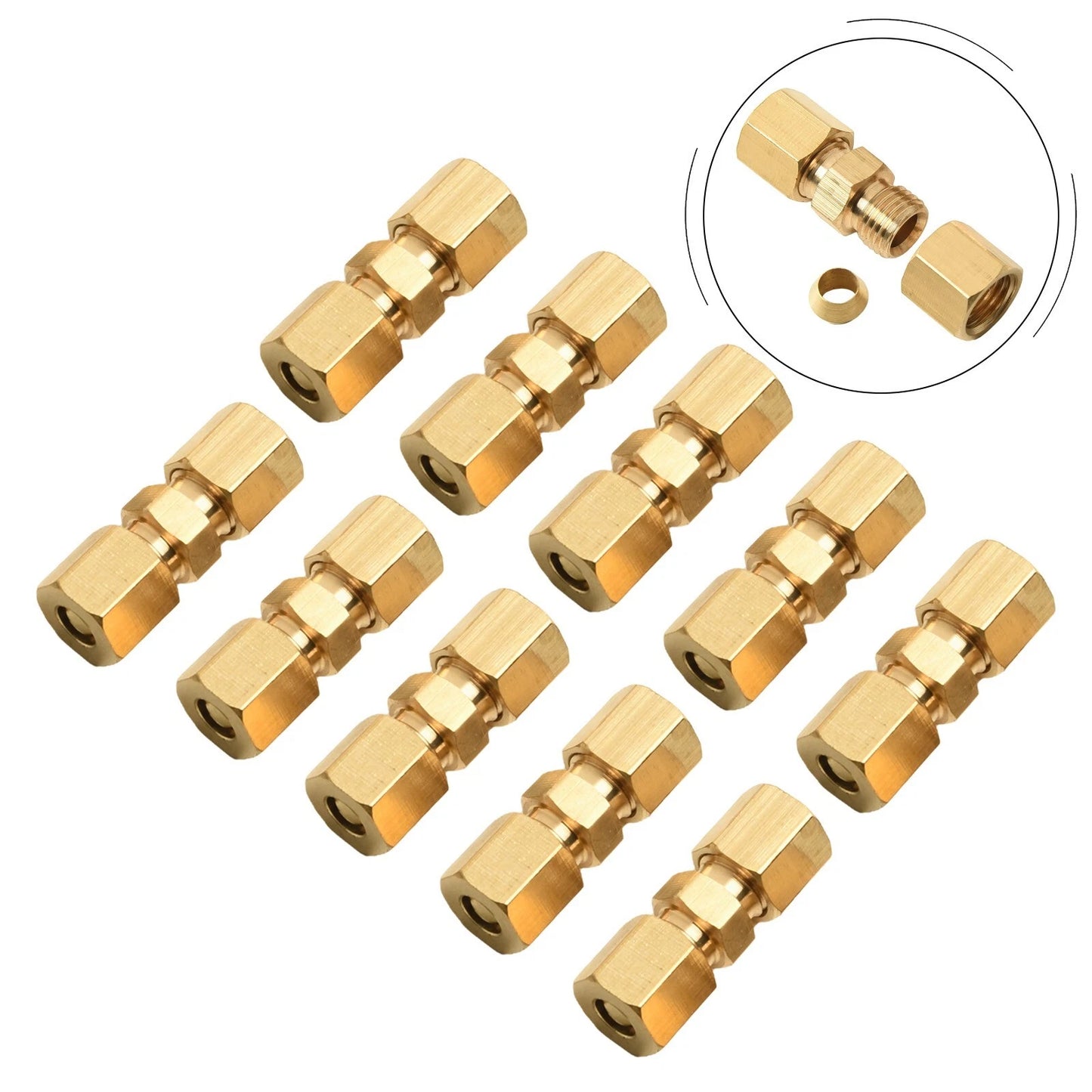 10 x Brake Line Connector 4.75mm 3/16 for Car