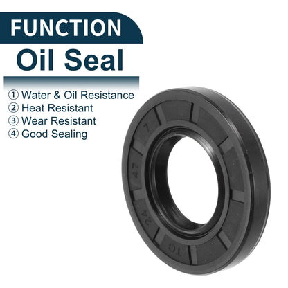 Oil Seal Rotary Shaft Seal 24x47x7mm NBR Rubber Black 5 Pcs for Make Model