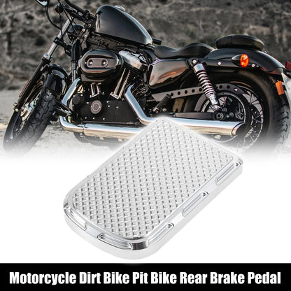 Rear Brake Pedal Step Plate Silver Tone for Harley