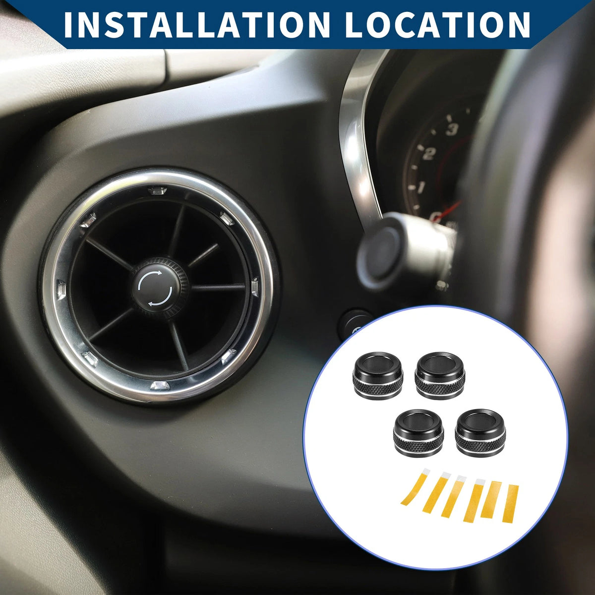 AC Vent Adjust Knob Cover Ring for Ford Bronco Sport (2021-2023) 4 Pcs