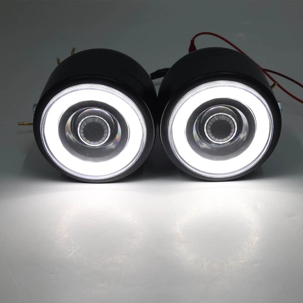 White Twin Headlight Dual Lamp for Harley Street Fighter (2014-2023)