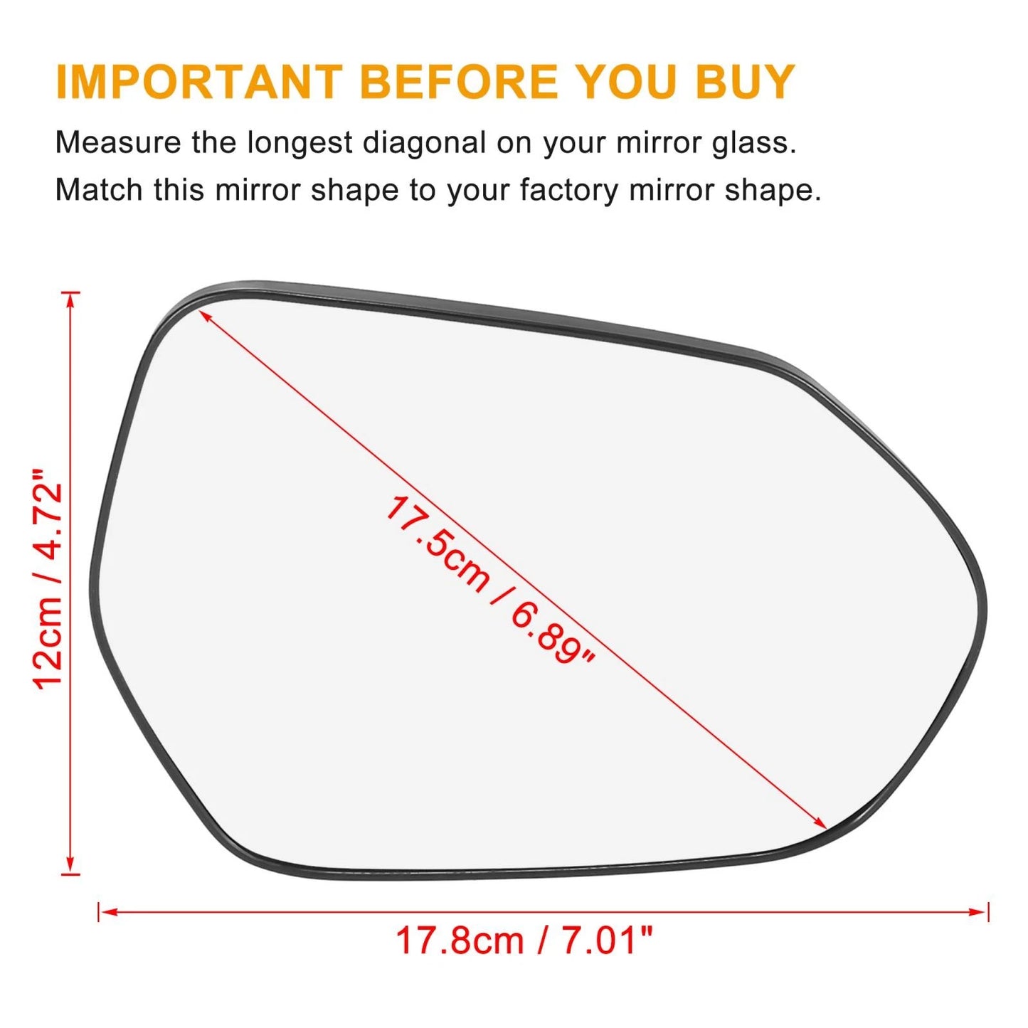Heated Mirror Glass with Backing Plate for Toyota Prius (2001-2009)