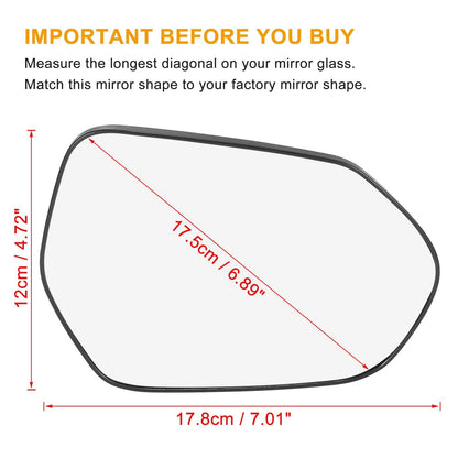 Heated Mirror Glass with Backing Plate for Toyota Prius (2001-2009)