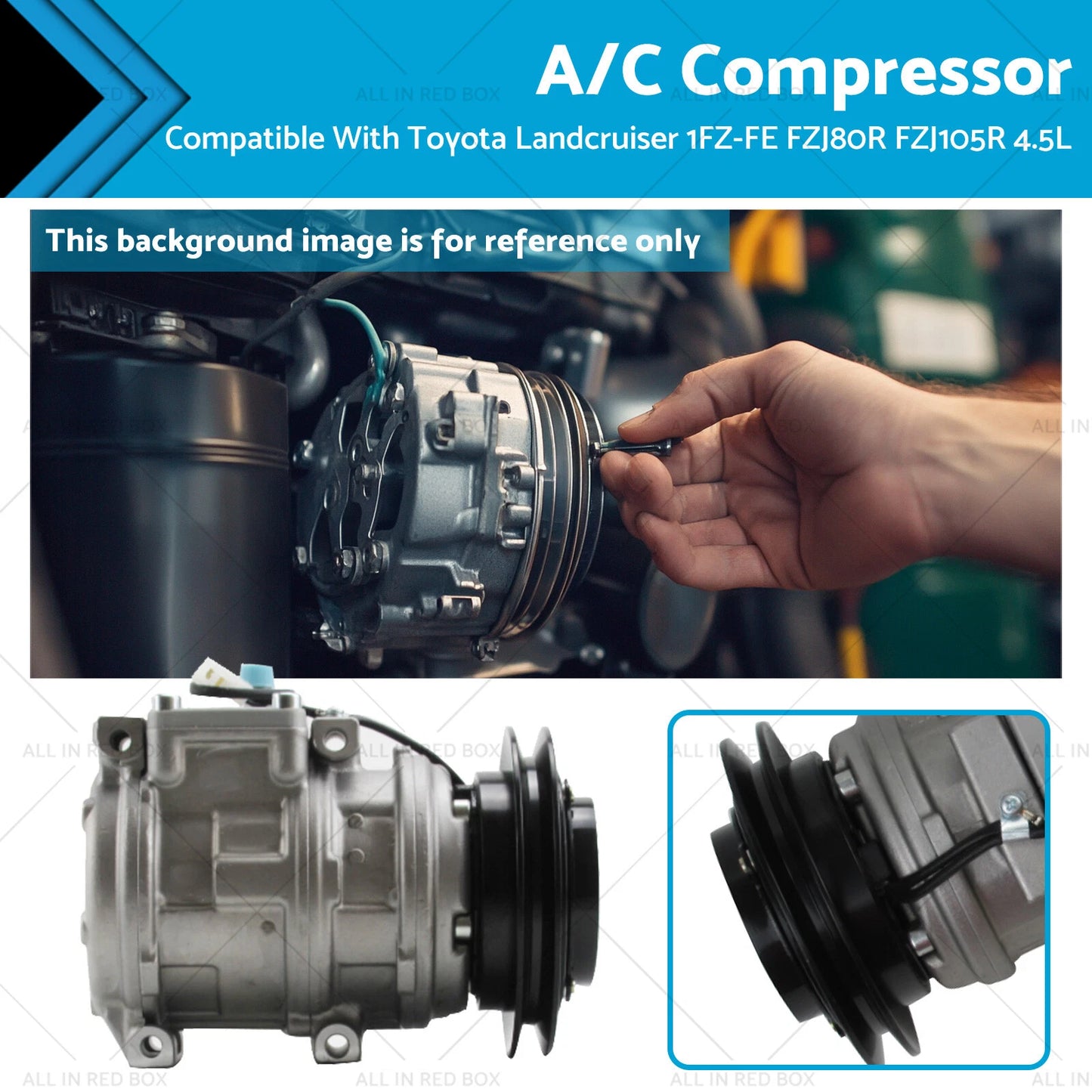 A/C Compressor for Toyota Landcruiser 1FZ-FE FZJ80R FZJ105R 4.5L (92-98)