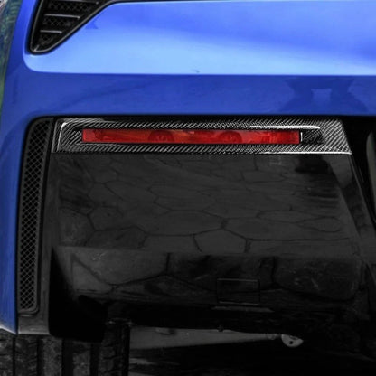 Real Carbon Fiber Rear Fog Light Lamp Cover Trim for Corvette C7 2014-2019
