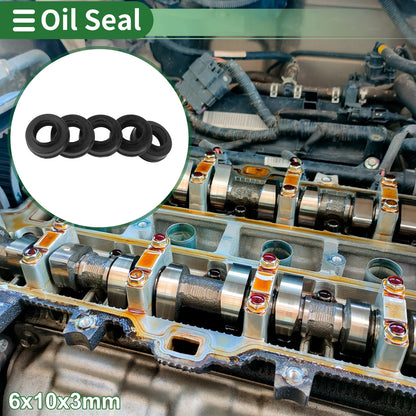 Oil Seal 6x10x3mm NBR Rubber Black 5 Pcs for Make Model
