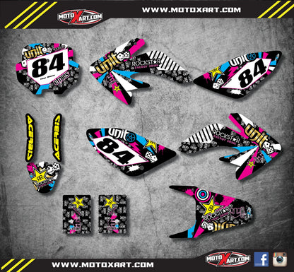 Custom Graphics Full Kit for Honda CRF 70 (2003-2011) RUSH Style Stickers