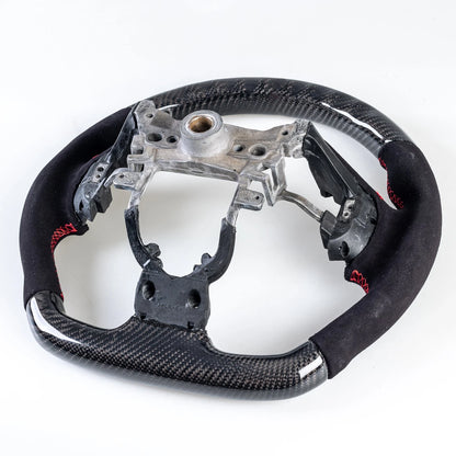 Steering Wheel Carbon Fiber Flat Bottom Suede for Honda CR-V (2012-2016)