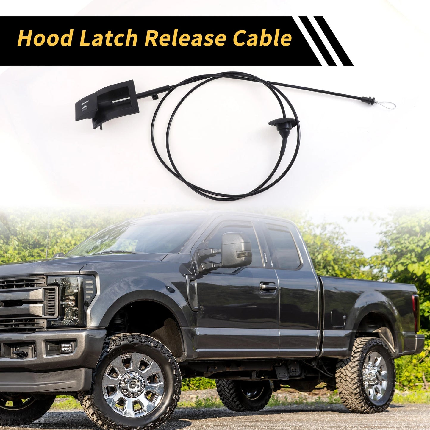 Hood Latch Release Cable for Ford F-150 F-250 F-350 Bronco (1987-1991)