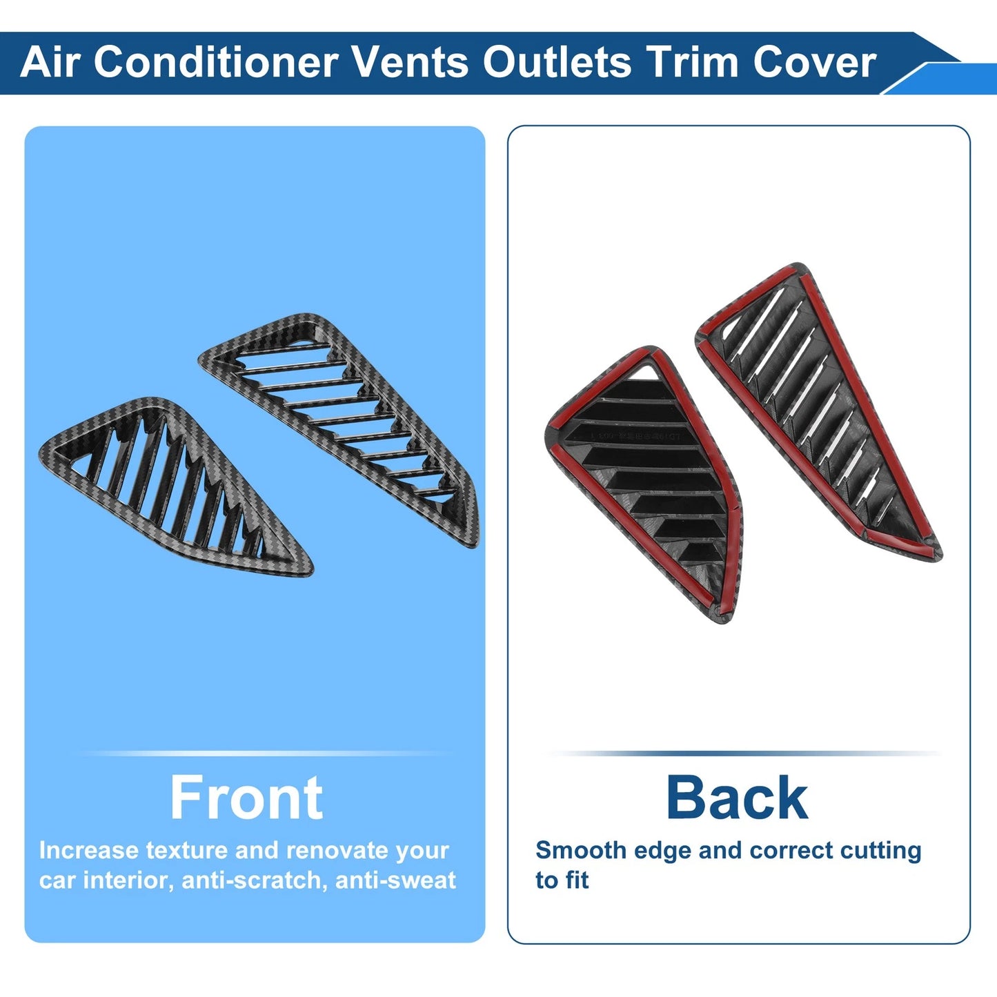 Air Condition Outlet Vent Trim Cover Frame Black for Toyota Corolla