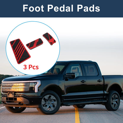 3 x Automatic Foot Accelerator Pedal Covers for Ford Ranger (2024) Red
