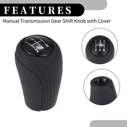 5 Speed Manual Gear Shift Knob for Mazda 626 (1993-2002) Black Plastic Leather
