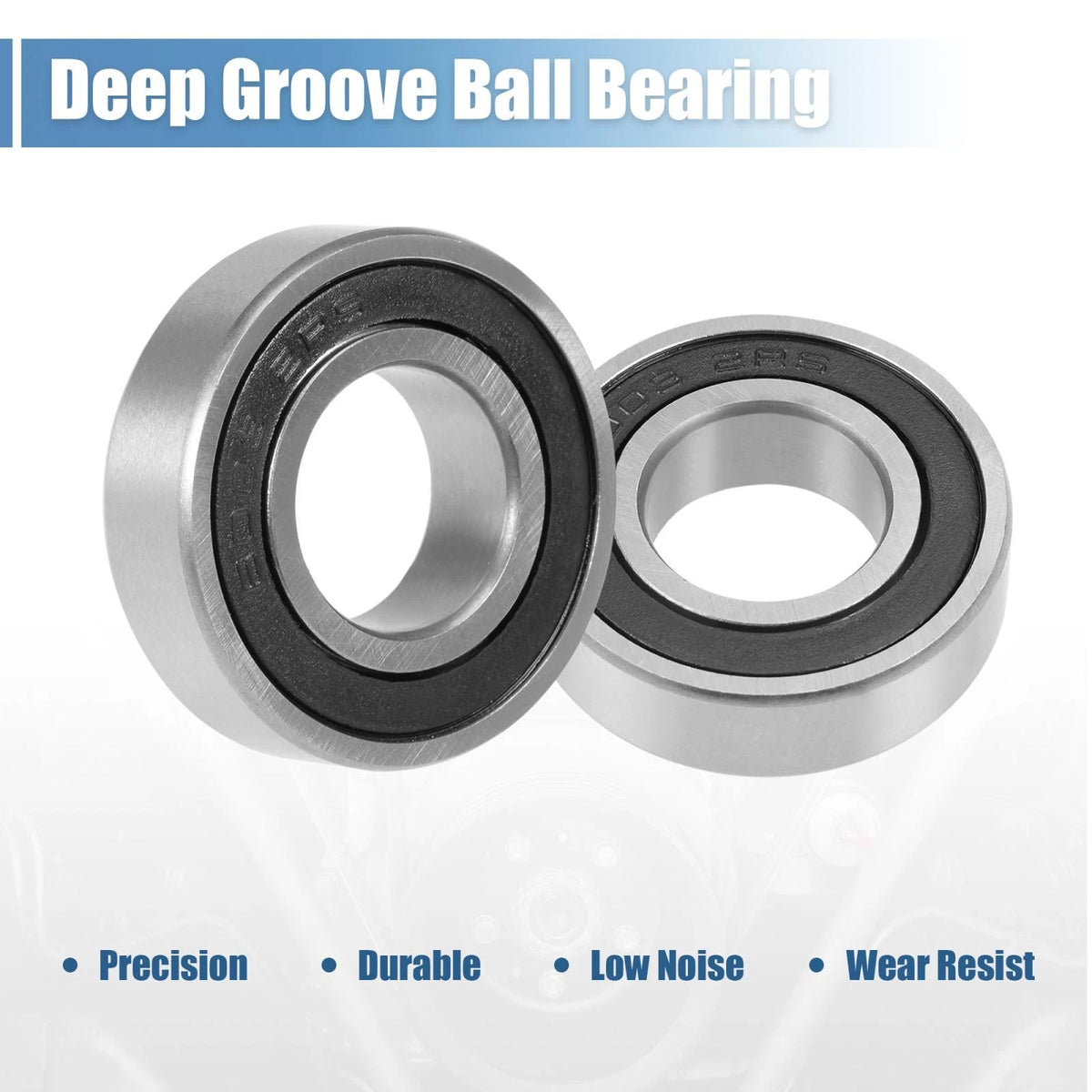 2 x Deep Groove Ball Bearing 17x35x10mm Double Sealed Carbon Bearings