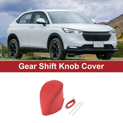 Car Gear Shift Knob Cover for Honda HR-V 2023-2024 Red Faux Leather