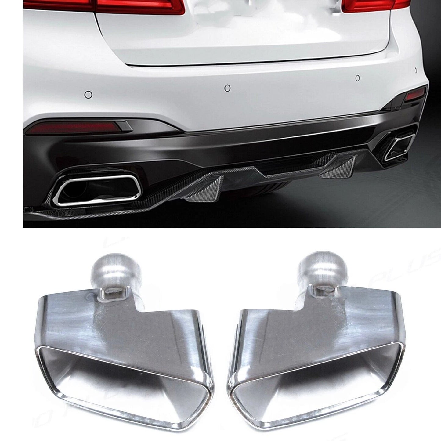Rear Bumper Exhaust Pipe for BMW 5-Series G30 G31 530i 540i (2017-2021)