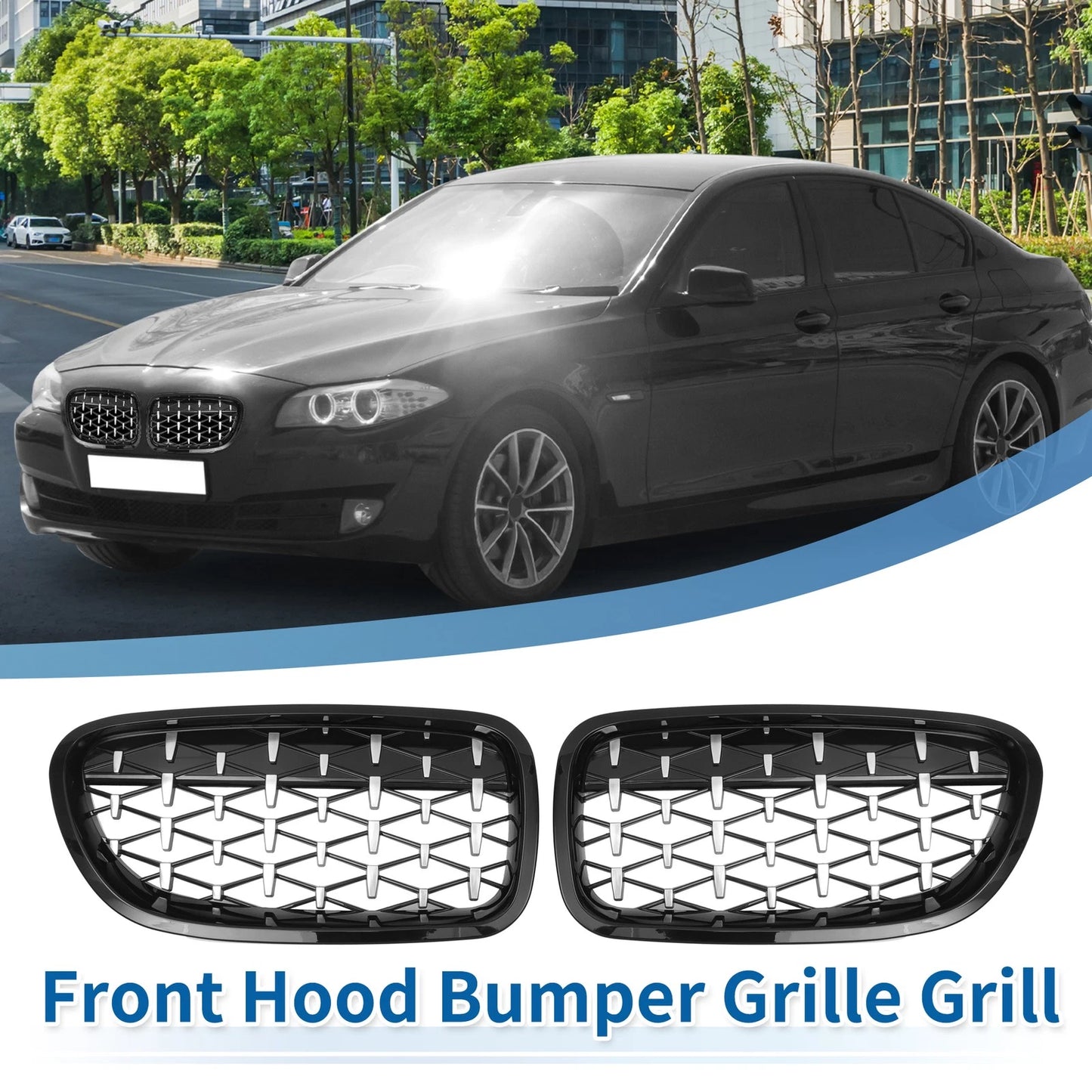 Front Hood Bumper Grille for BMW 528i 535i 550i xDrive F10 (2011-2016)