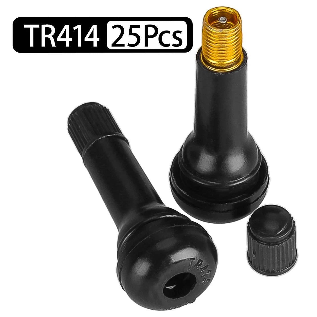 100 Pcs Snap In Tire Rubber Valve Stems for Car TR412 TR413 TR414
