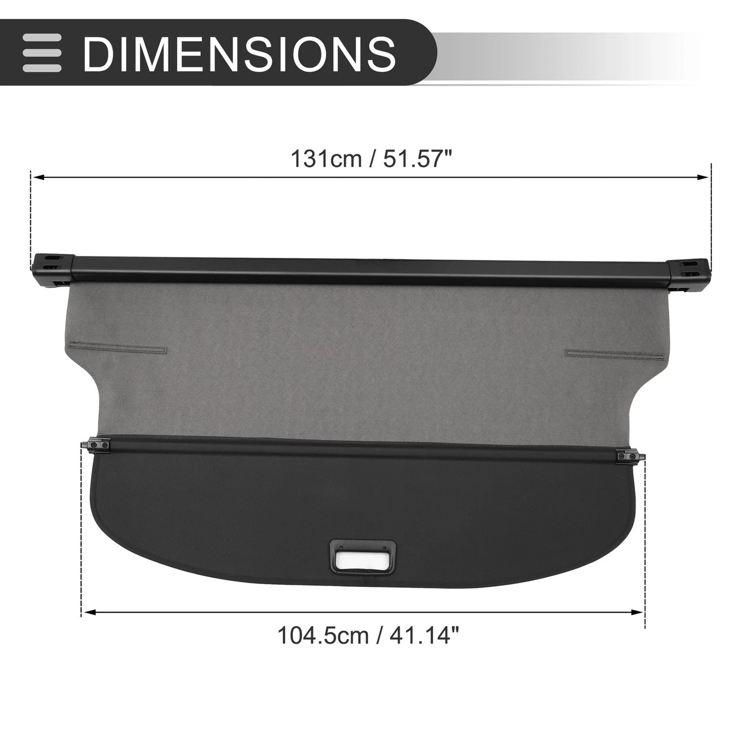 Retractable Cargo Cover for Jeep Cherokee 2019-2023 Gloss Black