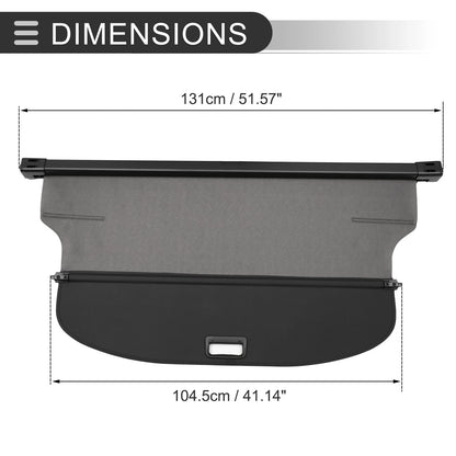 Retractable Cargo Cover for Jeep Cherokee 2019-2023 Gloss Black